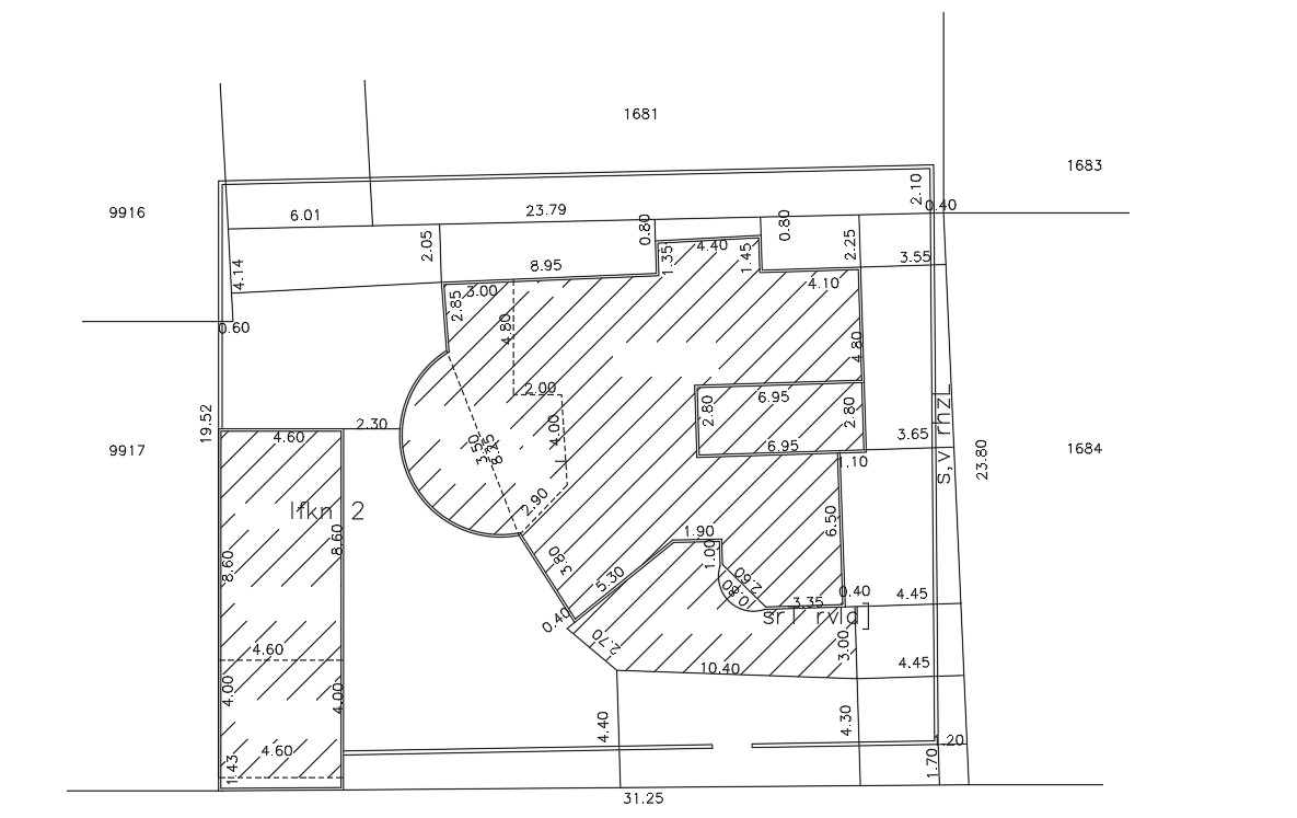 House Site Plan With Area Survey Drawing - Cadbull