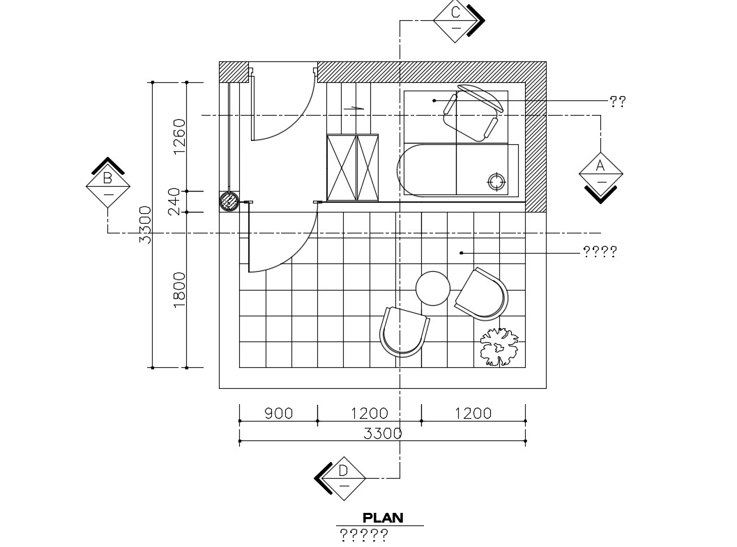 House balcony top view plan cad drawing details dwg file - Cadbull