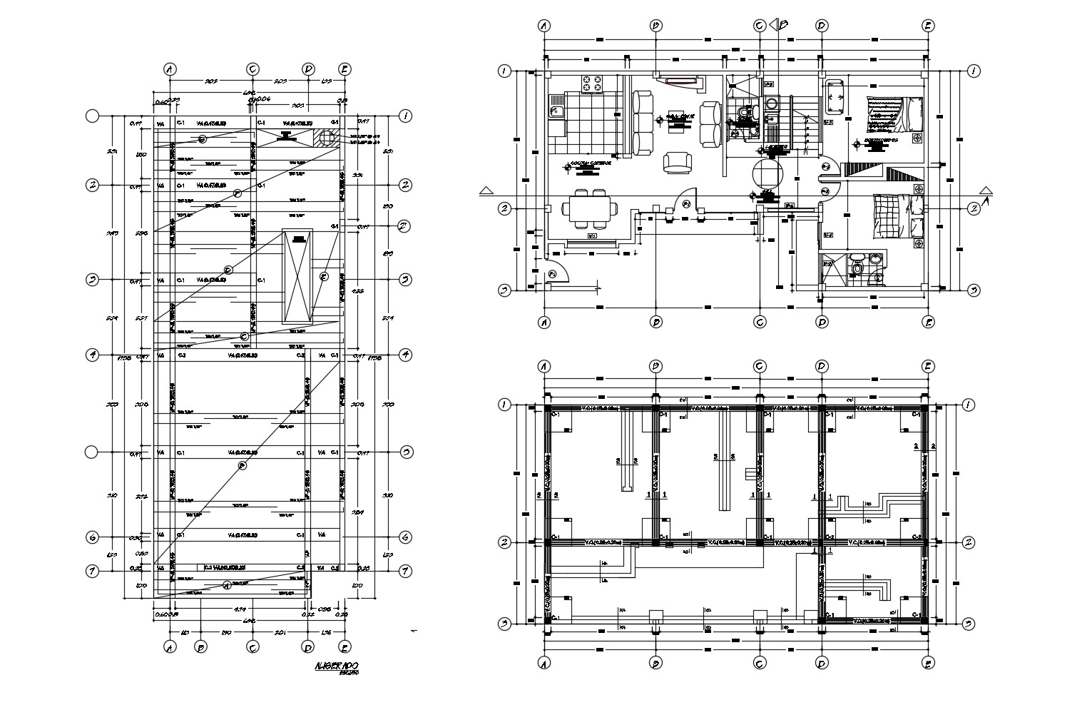 House plan 14.00mtr x 8.00mtr with furniture details in dwg file - Cadbull