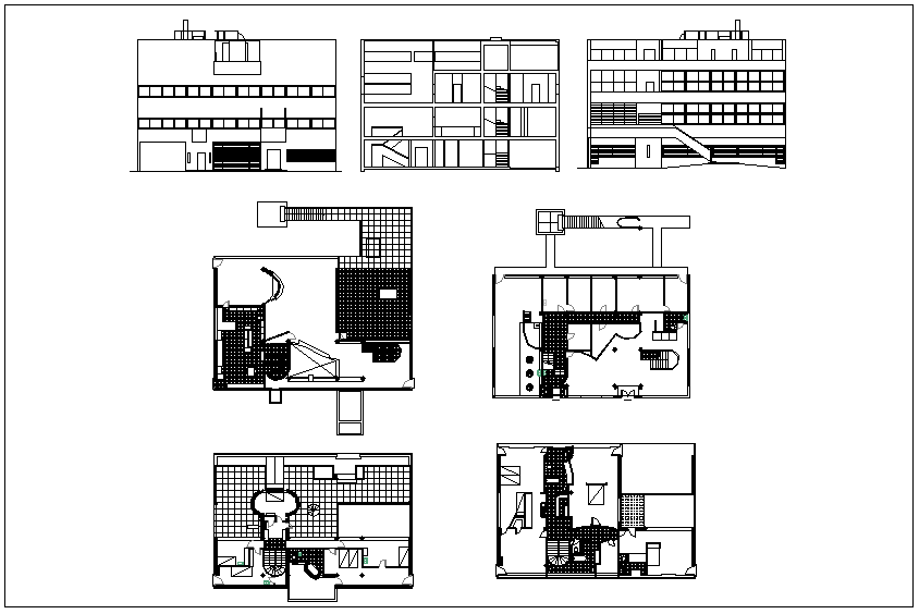  House  plan  section and elevation  view dwg  file  Cadbull