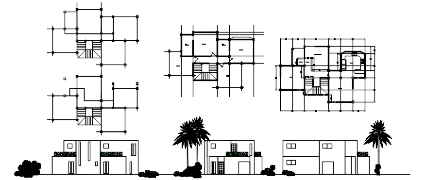  House  plan  with elevation  and section in dwg  file  Cadbull