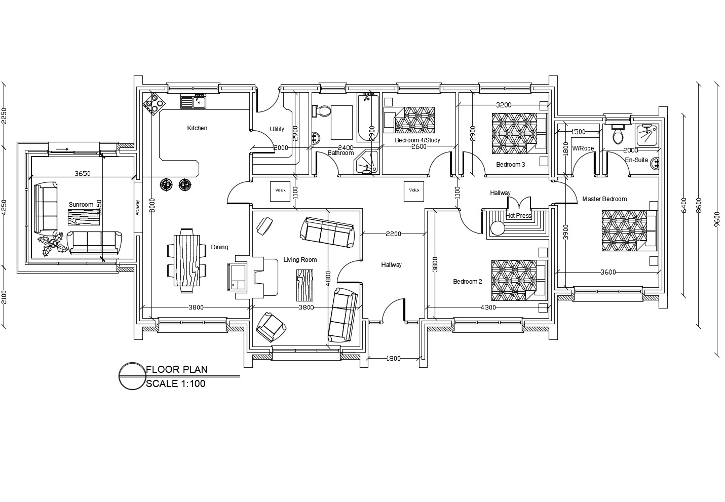 House Plan With Furniture In AutoCAD File Cadbull
