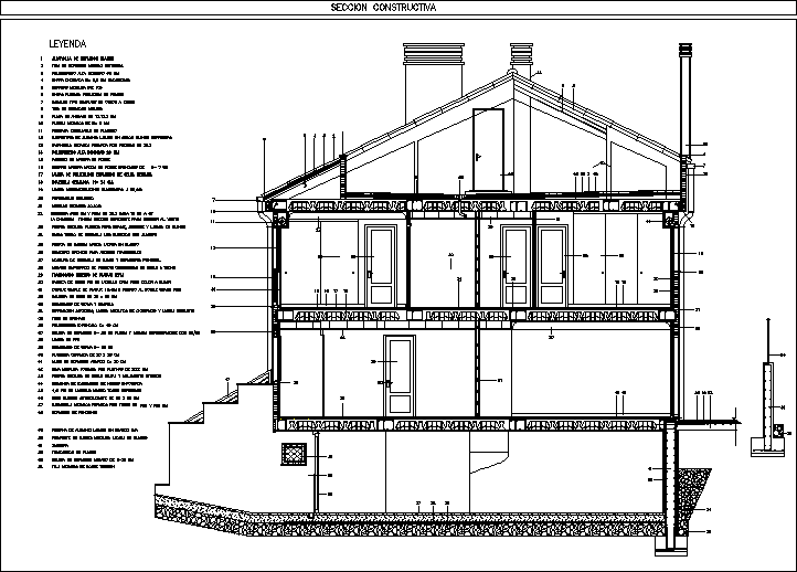 House Section Detail Dwg File - Cadbull