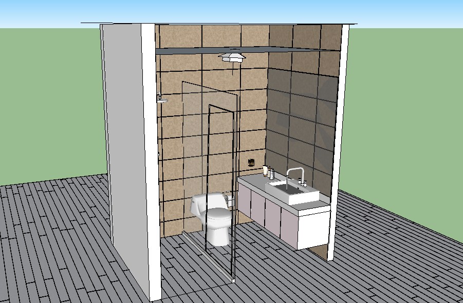 House toilet and bathroom 3d design cad drawing details dwg file - Cadbull