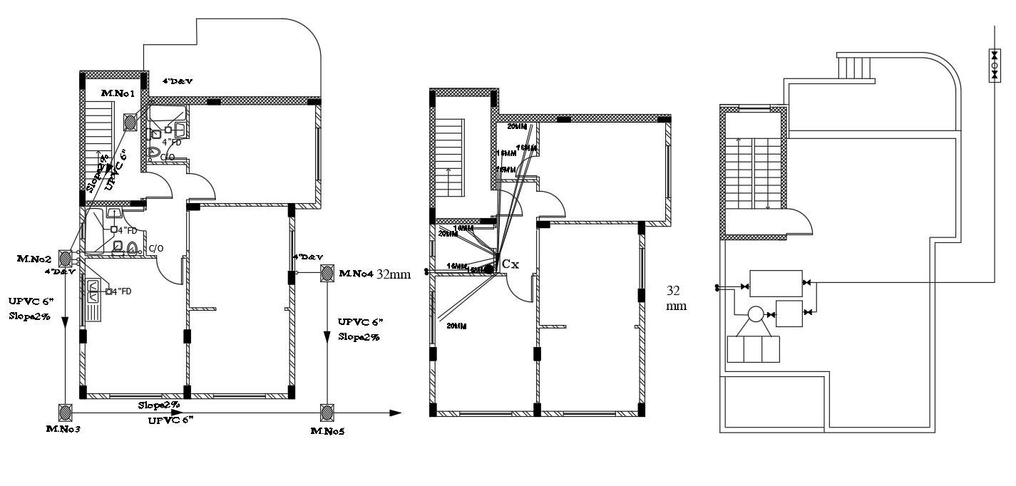 House Plumbing layout Plan AutoCAD Drawing Cadbull