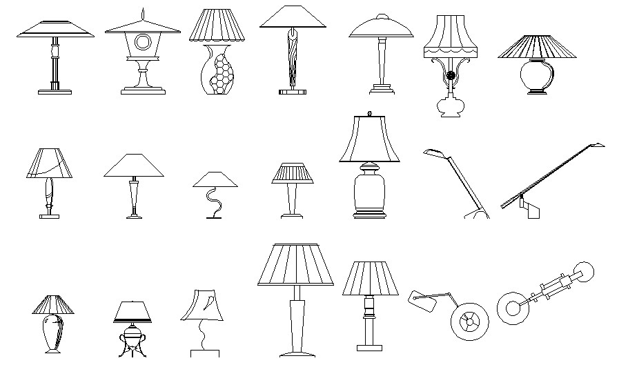 Household light lamp design dwg file - Cadbull