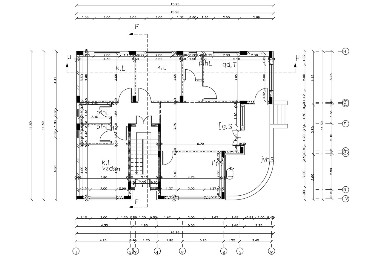 Huge Bungalow Floors Plan And Structure Column Design - Cadbull