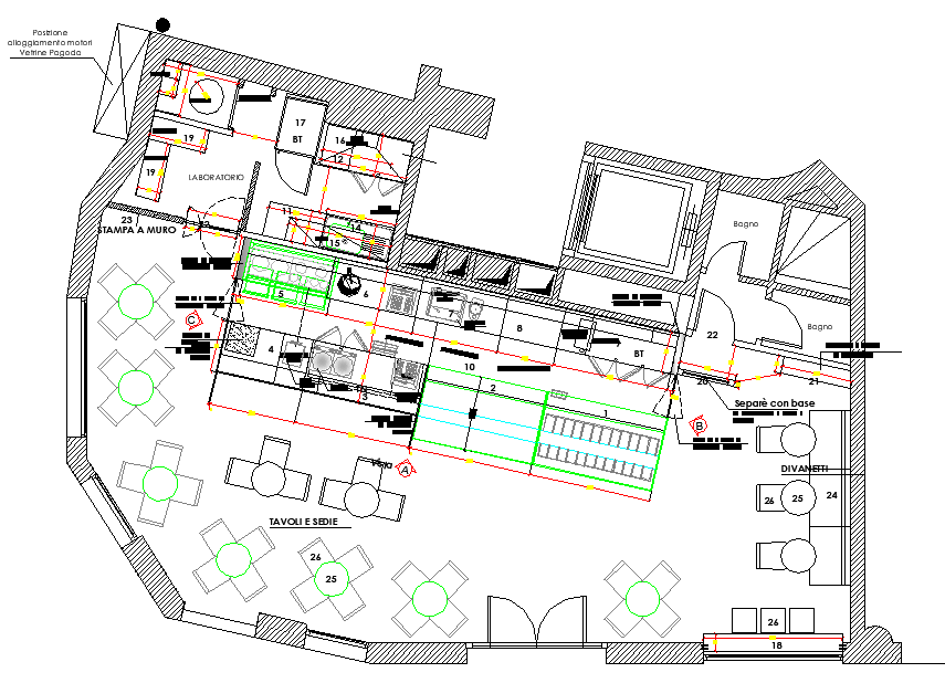 Ice cream shop layout file - Cadbull