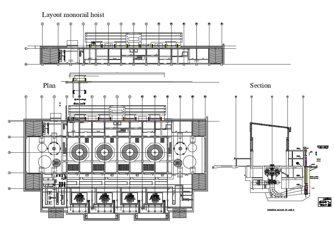 Industrial Factory Floor Plan With Machinery CAD Drawing Cadbull