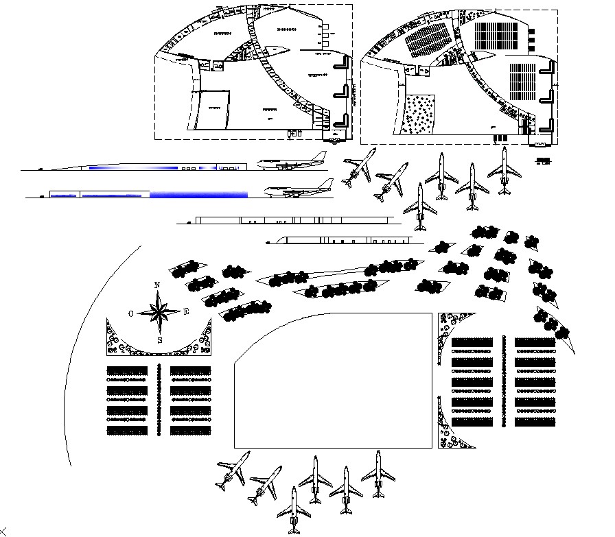 International airport design dwg file - Cadbull