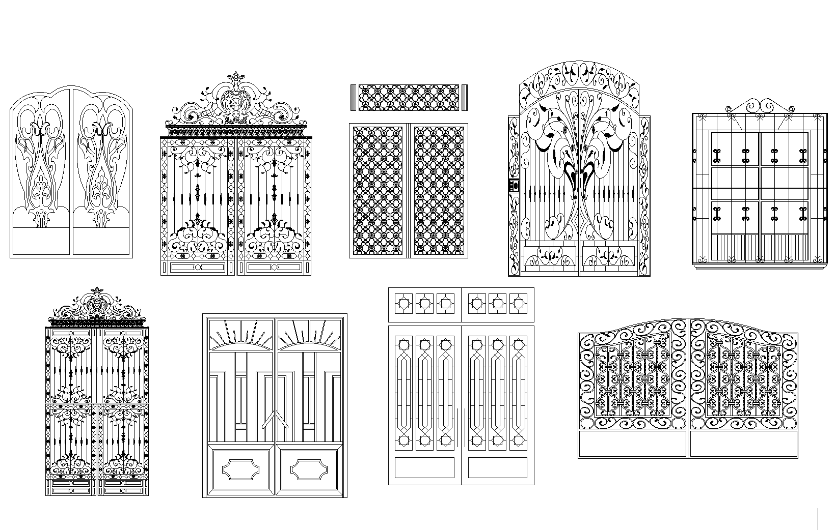 Iron gates plan detail dwg. - Cadbull