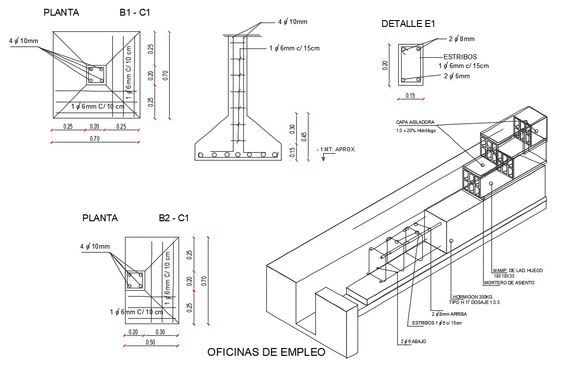 Isolated Footing Design RCC Structure CAD Drawing Cadbull