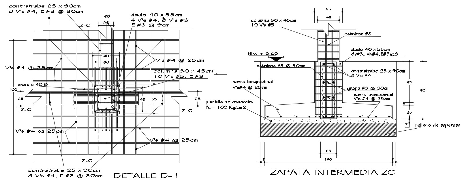 Detail Drawing Of Column Foundation In Dwg File Cadbull