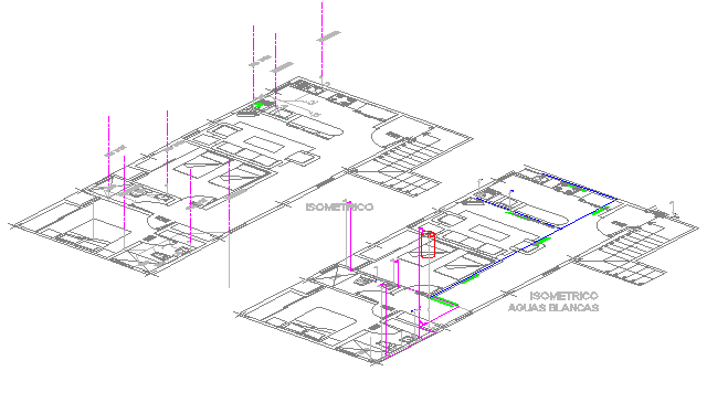 Isometric View Of Apartment Unit Enlargement Project Dwg