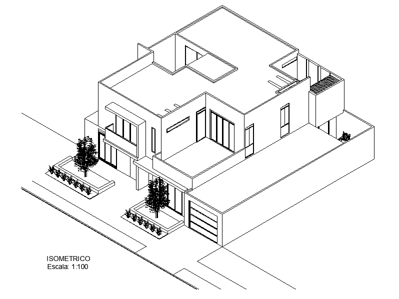  Isometric  house  view  plan  dwg file Cadbull