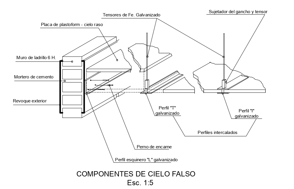 Isometric View Of False Ceiling With Para Fit View With