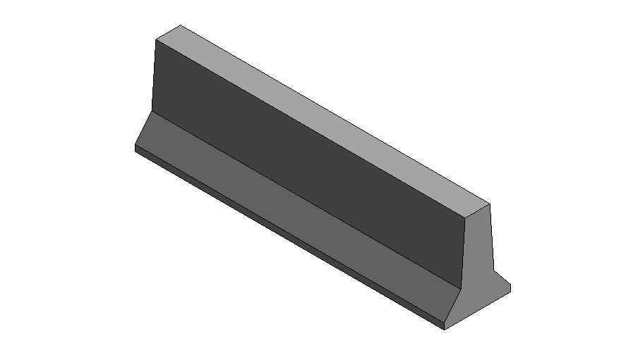 Jersey road stop barrier 3d block cad drawing details skp file - Cadbull