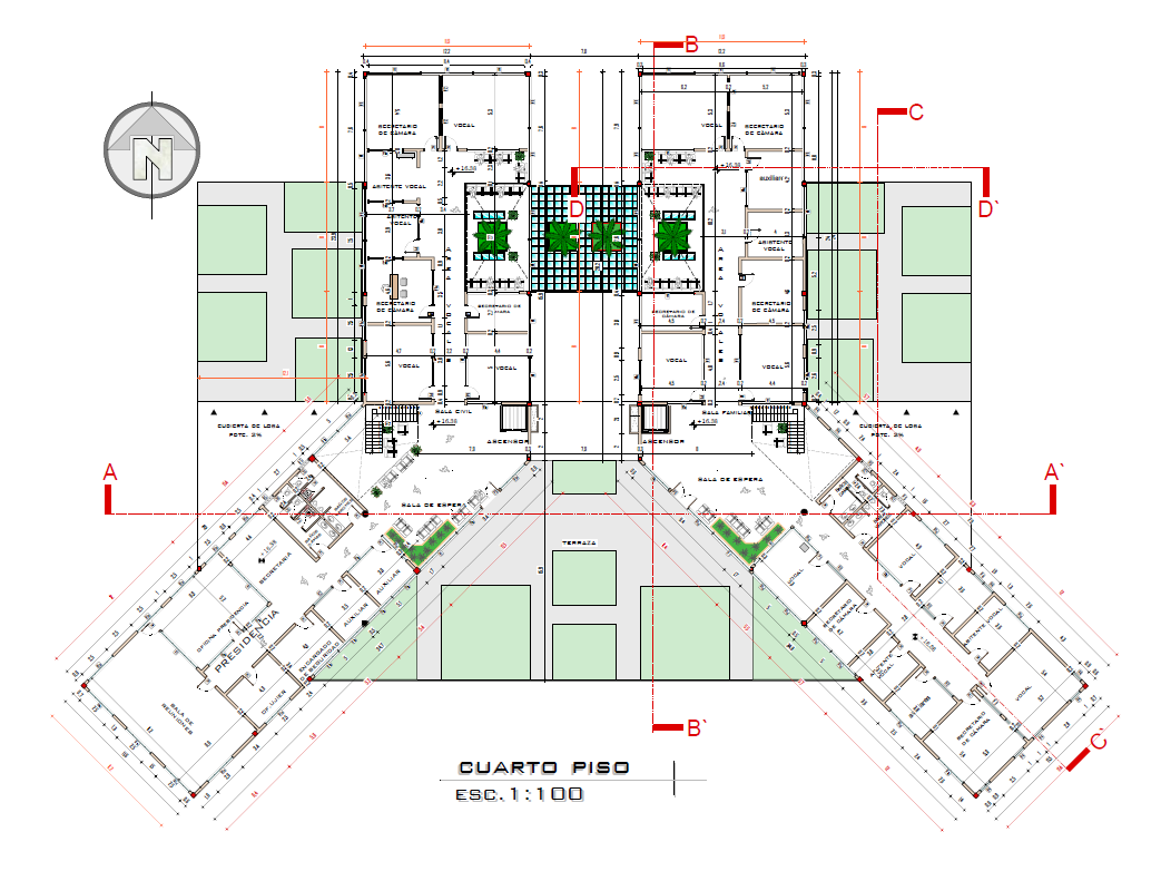 Justice court plan detail view dwg file Cadbull