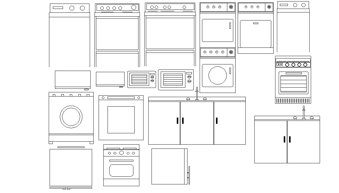 Kitchen Accessories CAD Block Free Download - Cadbull