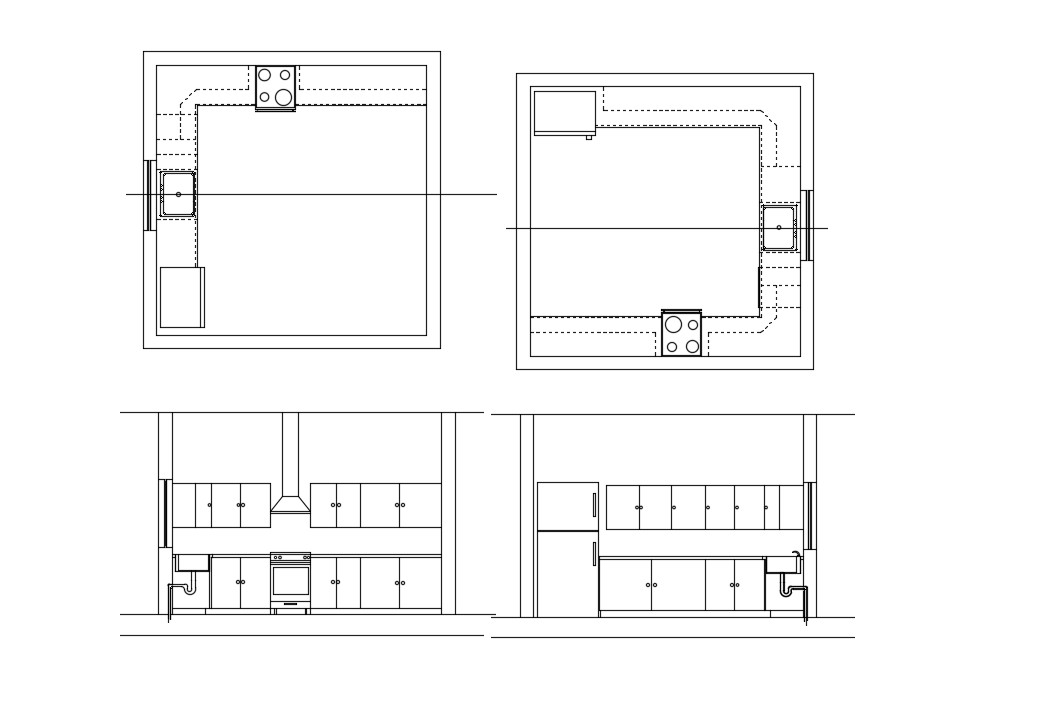 Kitchen Furniture Plan - Cadbull