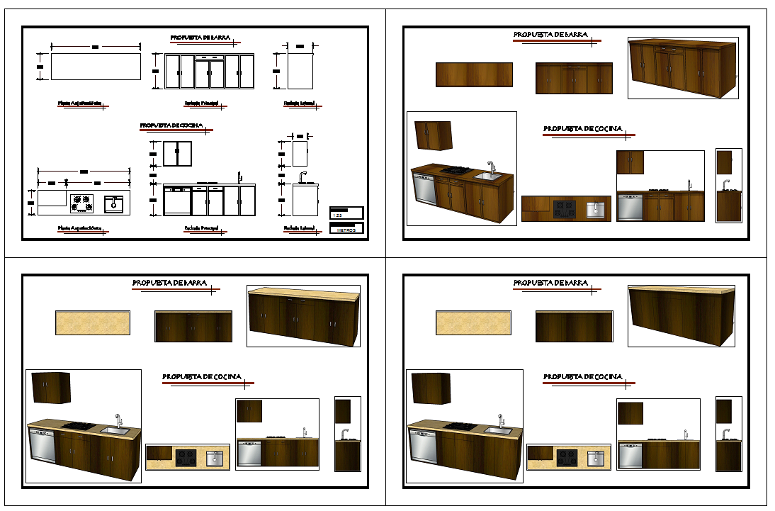 Kitchen cabinet detail drawing Cadbull