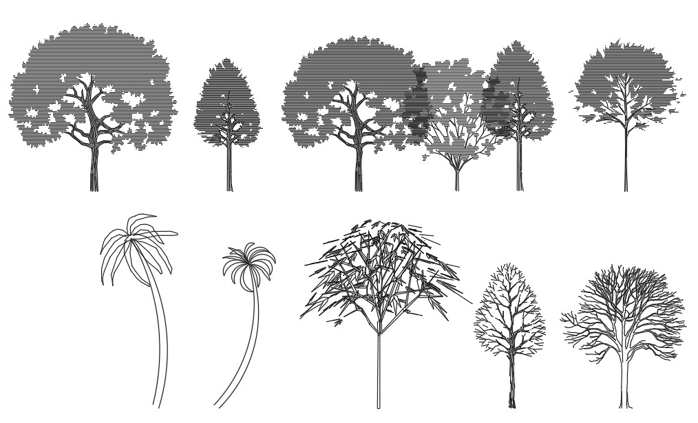 Landscape Tree CAD Block Elevation Design Cadbull