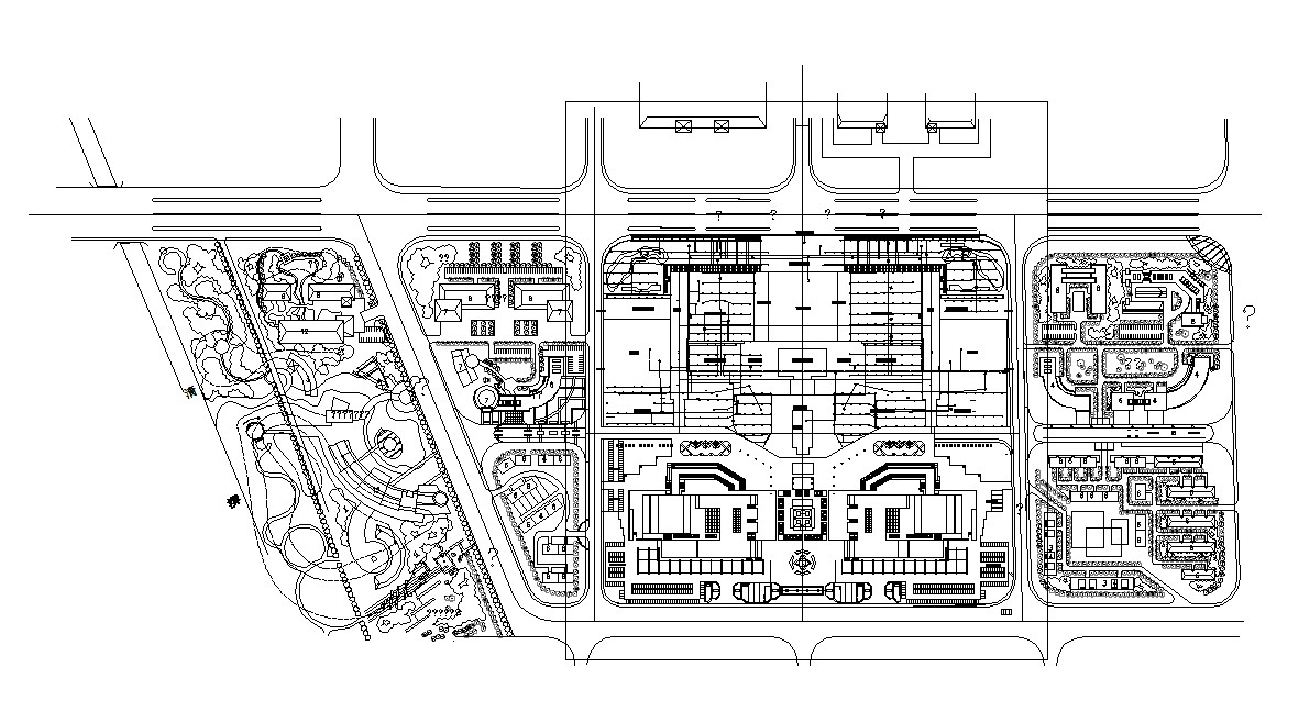 Landscaped Master Plan For Housing AutoCAD File - Cadbull