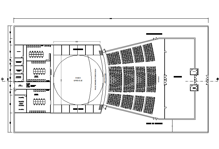 Layout auditorium plan detail dwg file - Cadbull