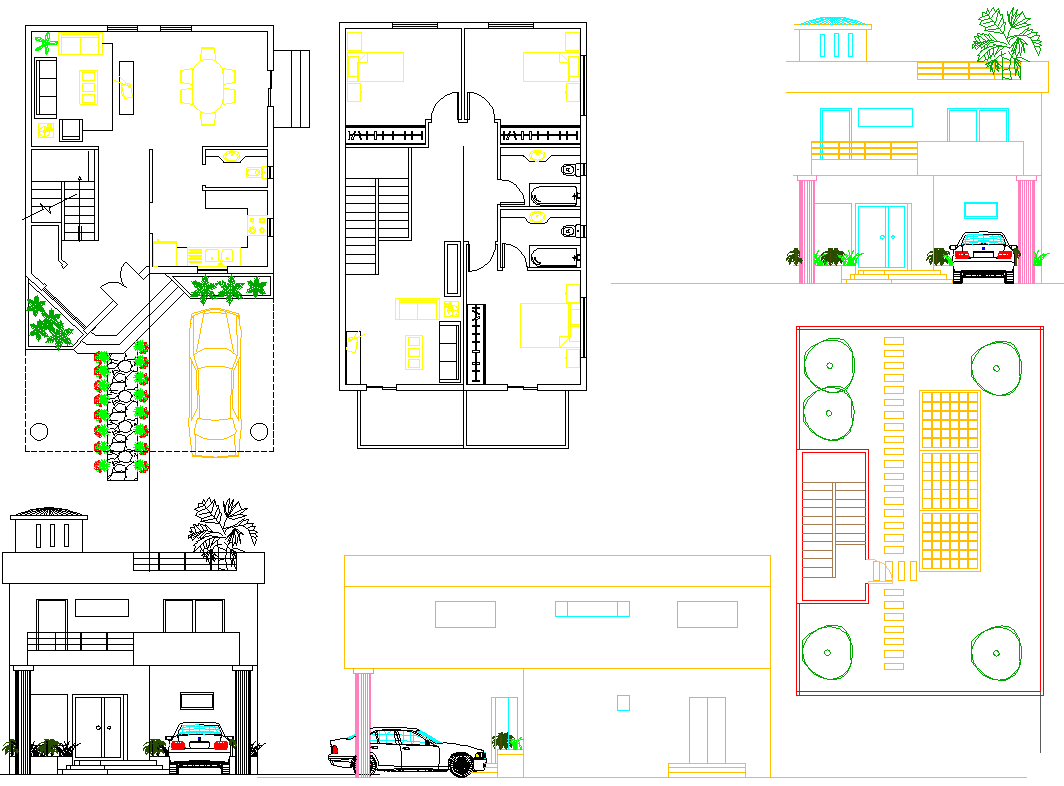 Layout plan of Architecture House dwg file Cadbull