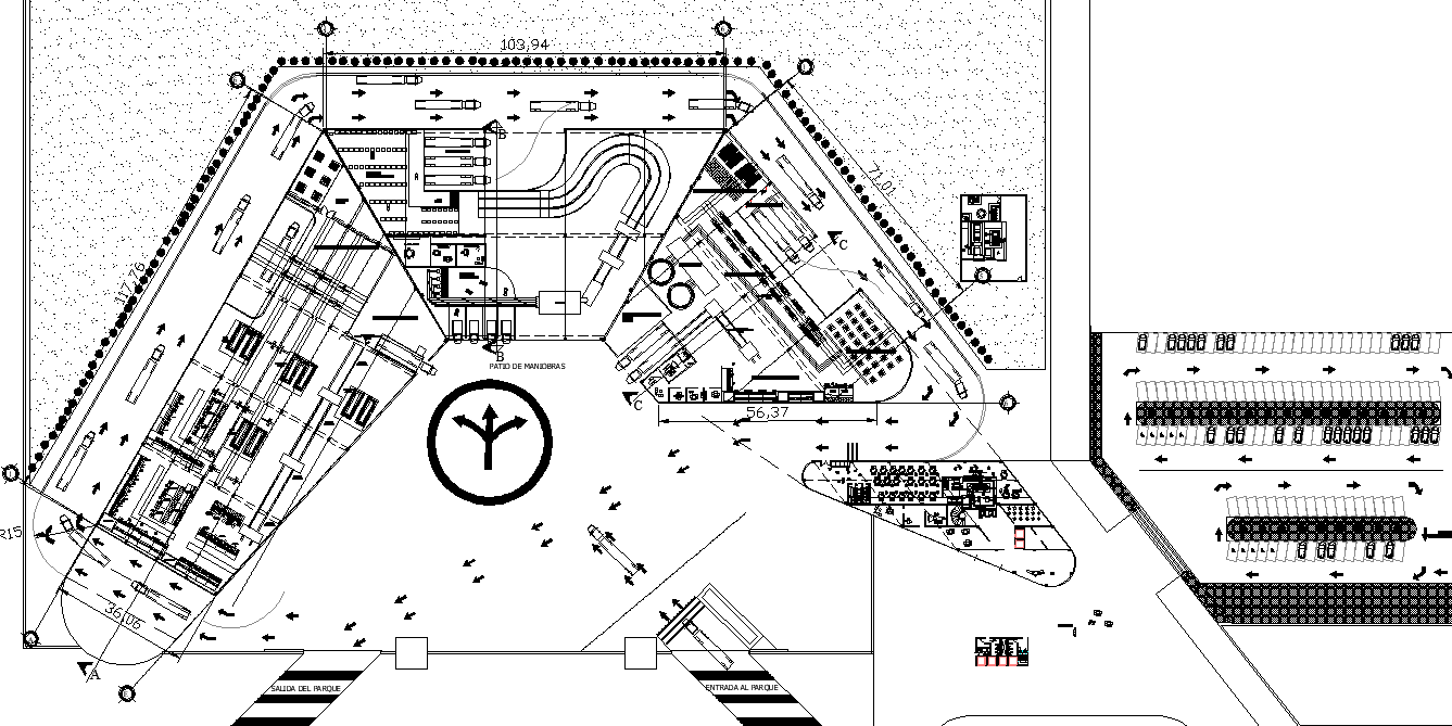 Layout plot Manufacturing plant detail - Cadbull