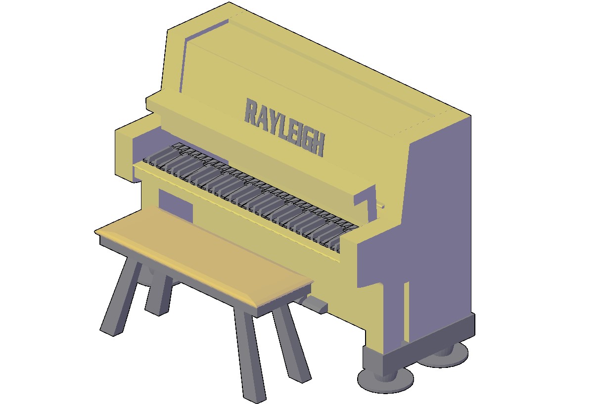 Learn How To Make 3d Cad Drawing Of Piano With Seating And Rendered