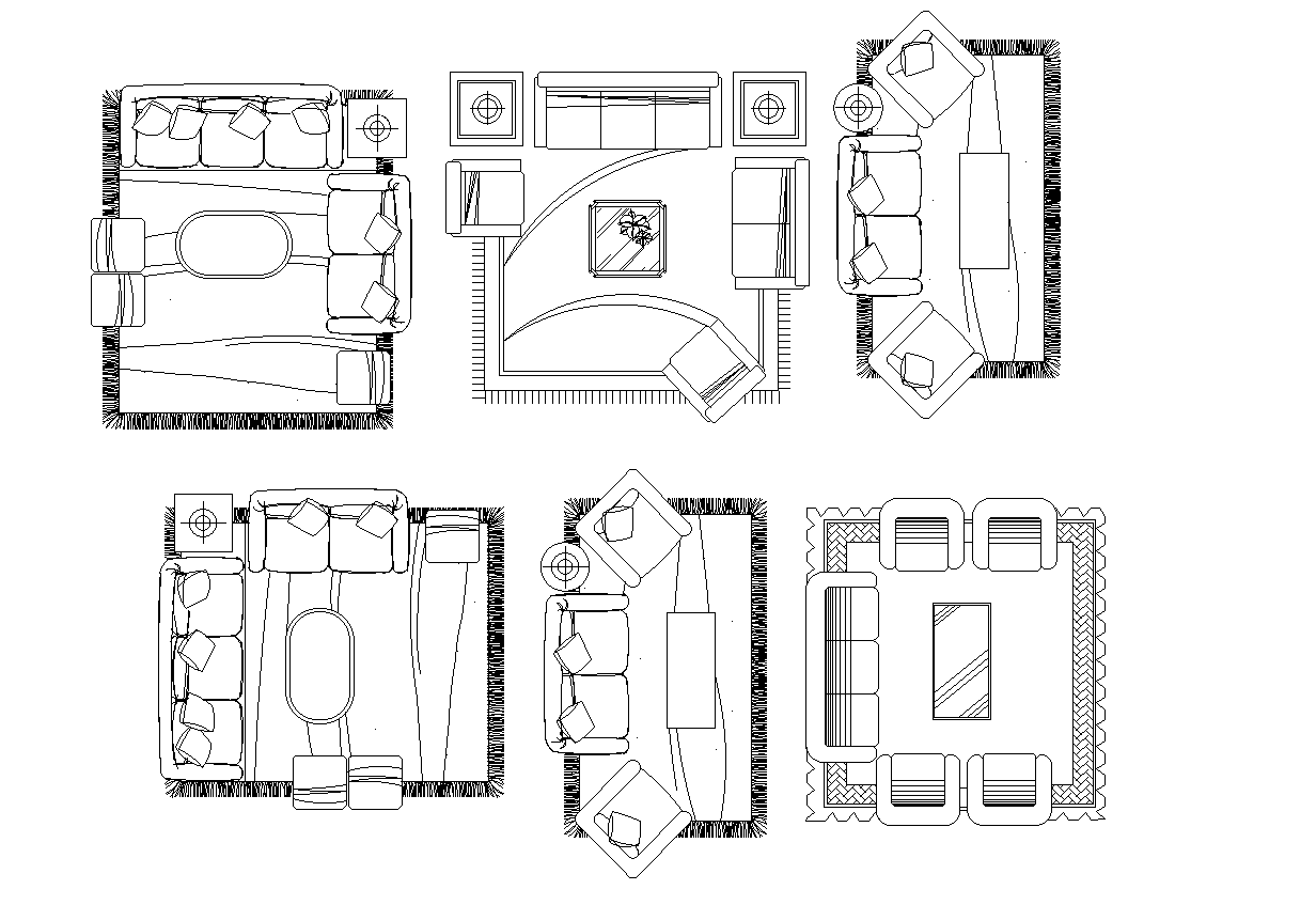 Living room plan detail dwg  Cadbull