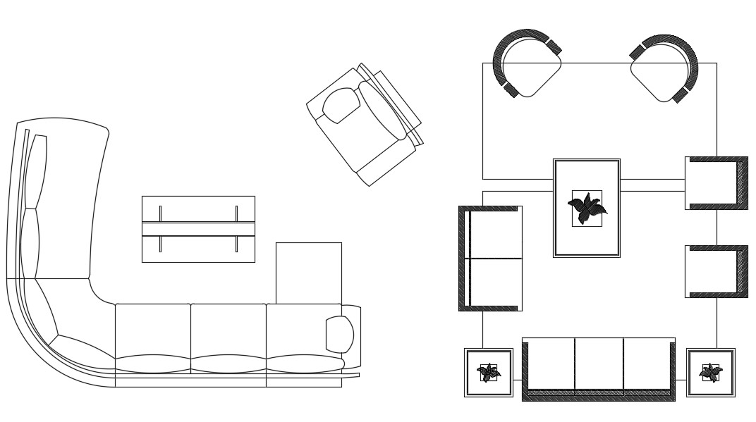  Living  Room  Furniture Set Up Free CAD  Blocks  DWG File 