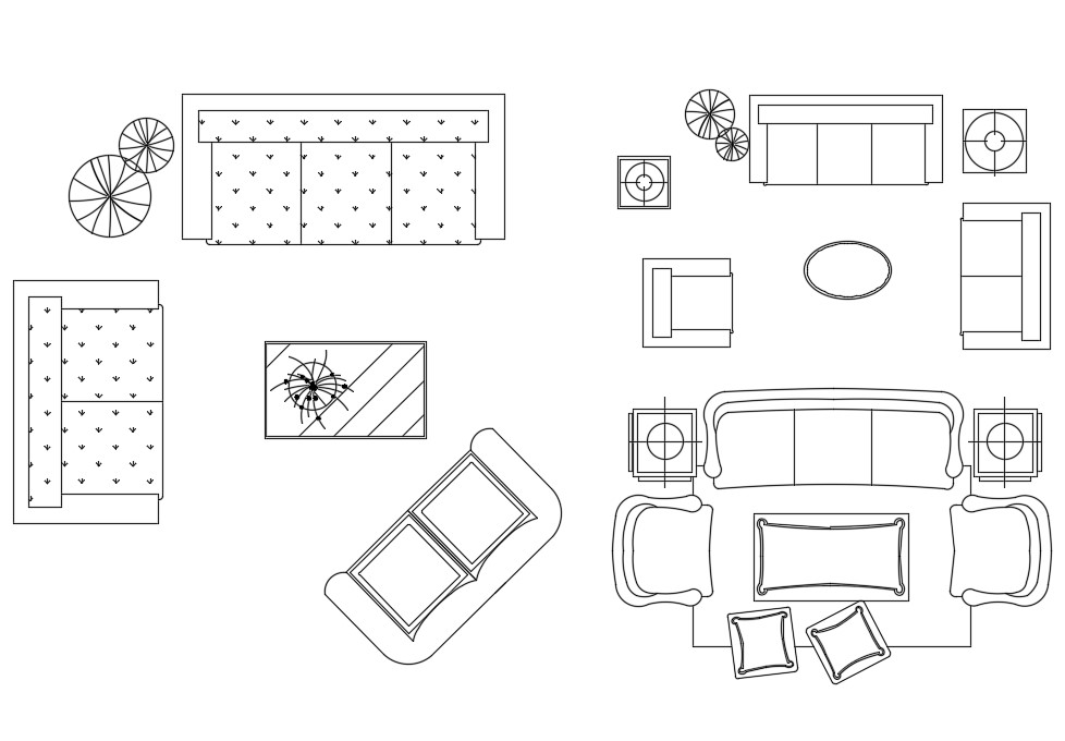 Living Room Furniture Sofa Set CAD Drawing DWG File   Cadbull