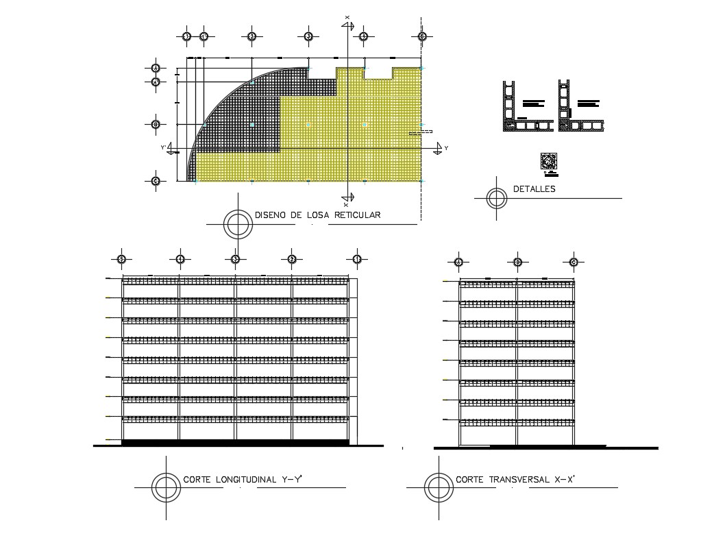 Longitudinal and transverse section and structure details of multi ...