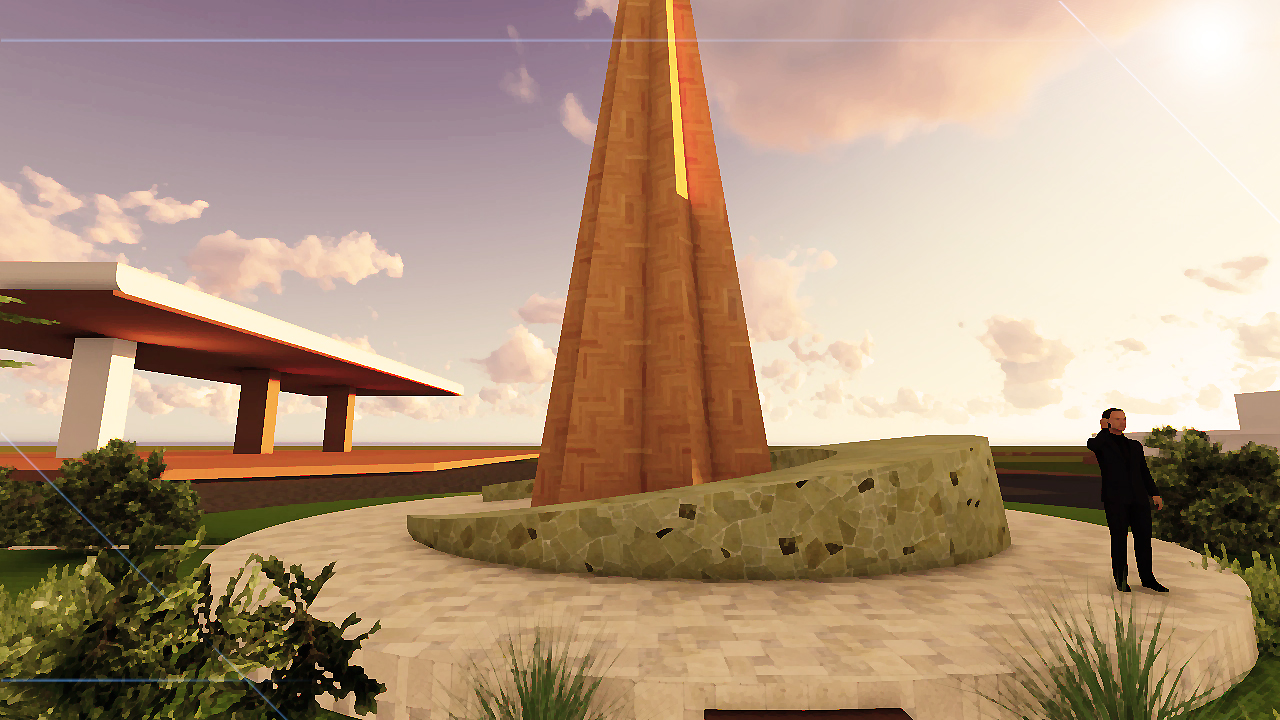 MONUMENT DESIGN WITH RENDER PIC AND SKETUP FILE Cadbull