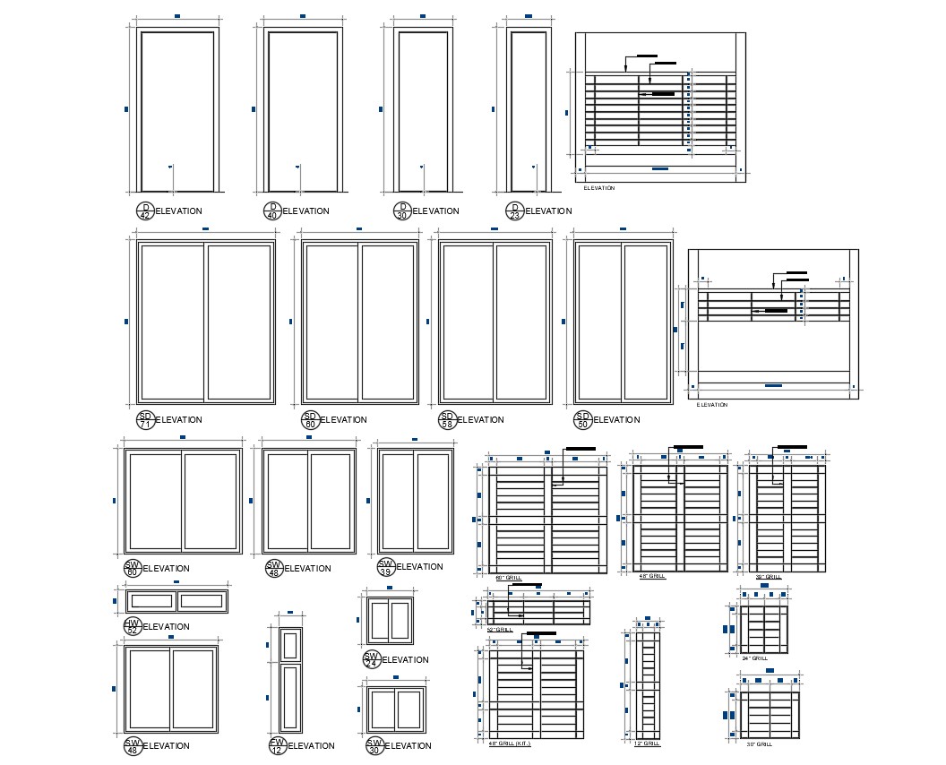 Make More Doors And Window Elevation With MS Jali Design Autocad File ...