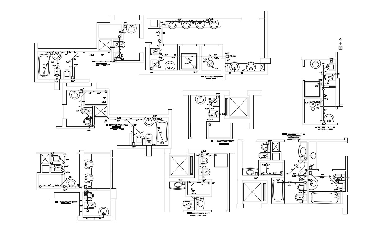 Master Bathroom Layout CAD Plan - Cadbull