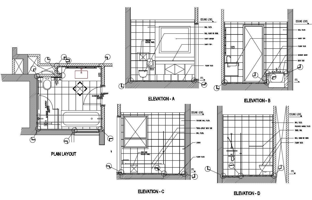 Master Bathroom Plan - Cadbull