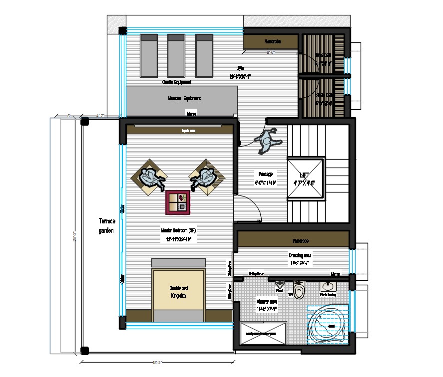 Master Bedroom Plan With Gym Autocad File