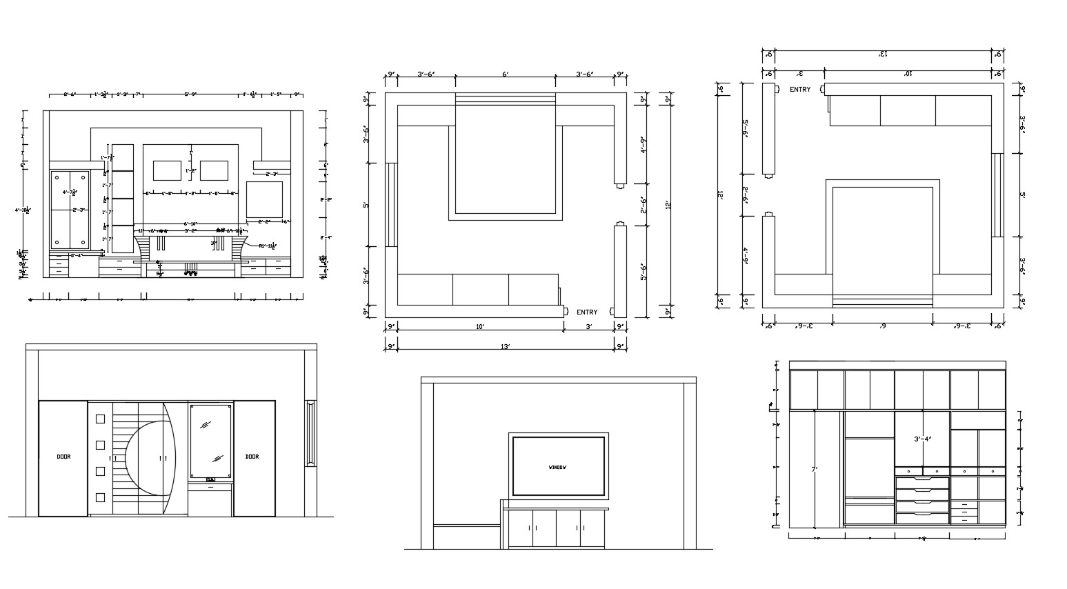 Master bedroom layout in autocad with elevation Cadbull