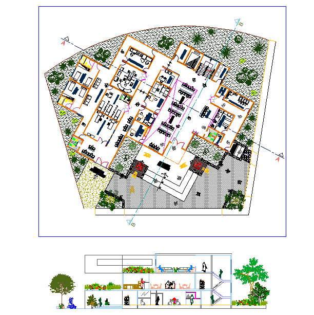 Medical clinic design layout - Cadbull