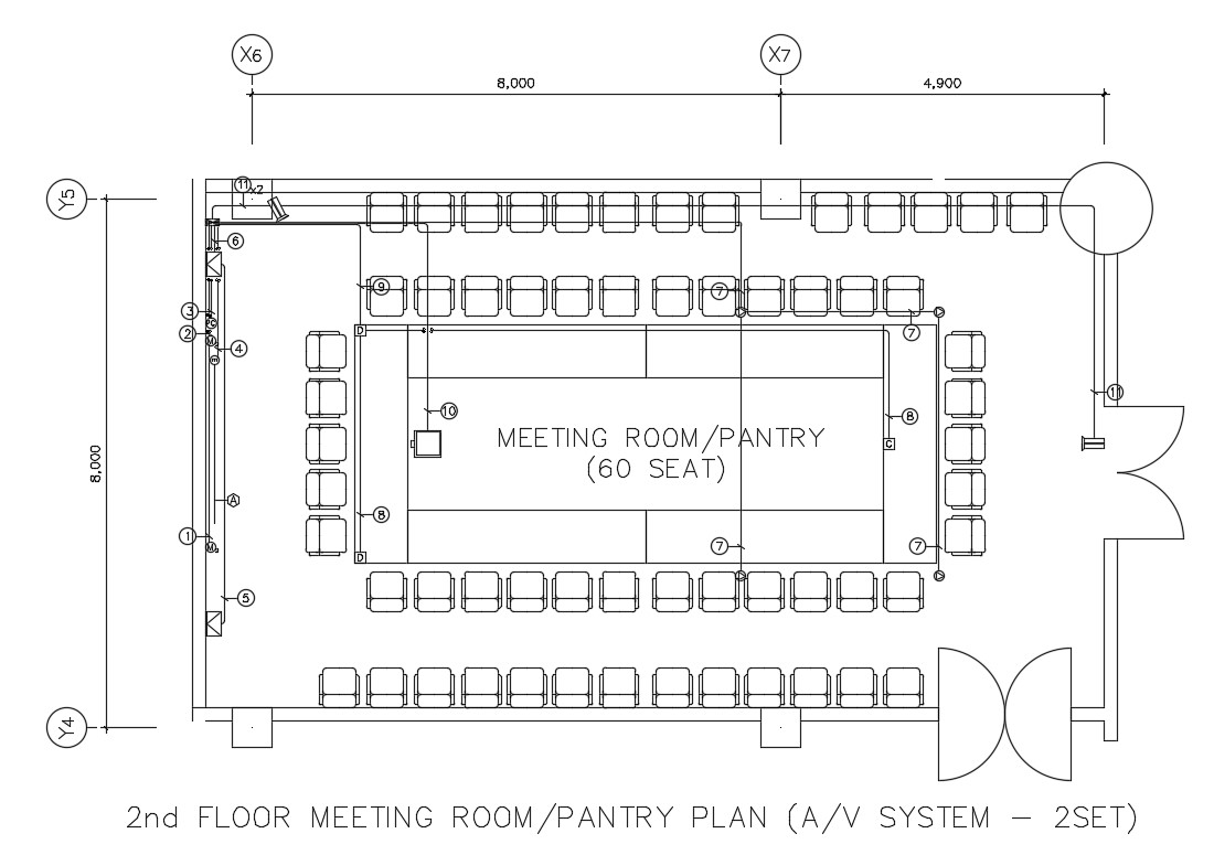 Meeting Room Layout Plan With Furniture Cad Drawing Details Dwg File 