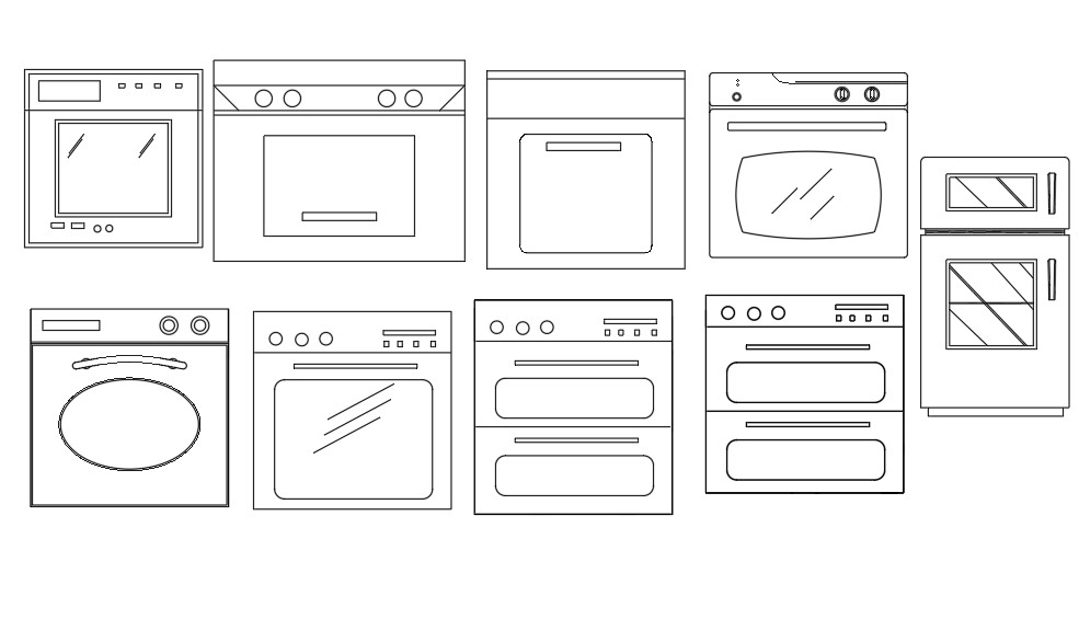 Microwave Front Elevation  CAD  Blocks DWG File Cadbull