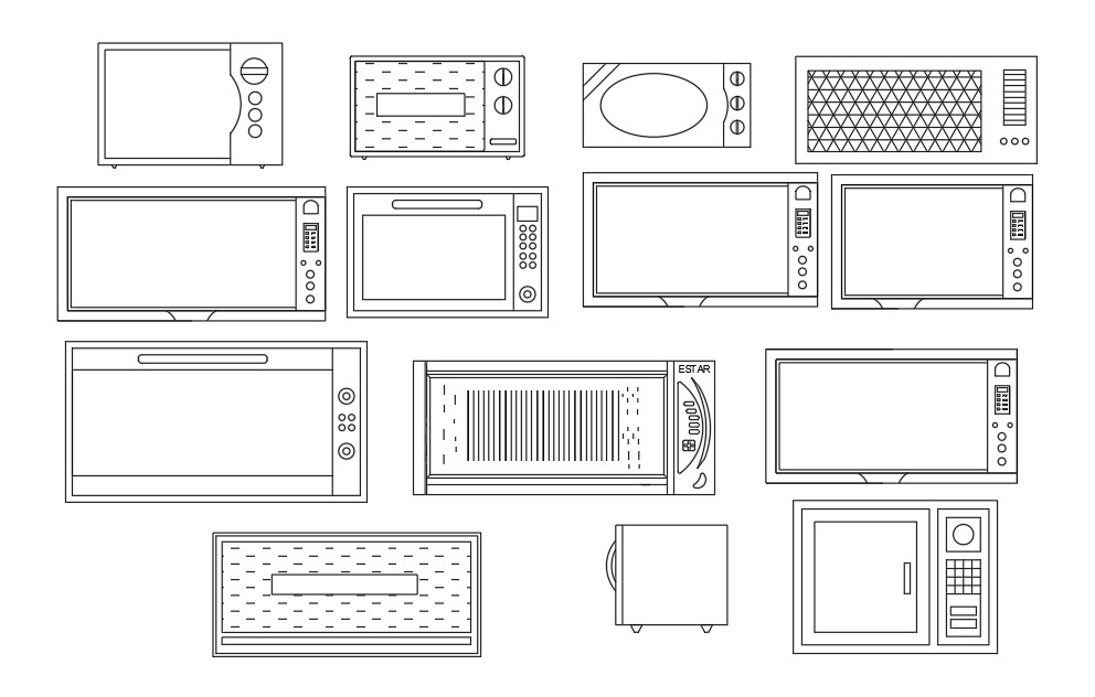 Microwave oven  CAD  Blocks Free Download Cadbull