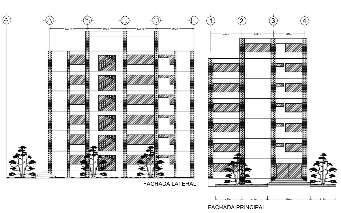 Modern Apartment Elevation Design - Cadbull