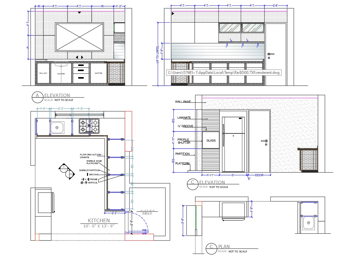 Modular Kitchen Plan And Interior Elevation Design Autocad File Cadbull 