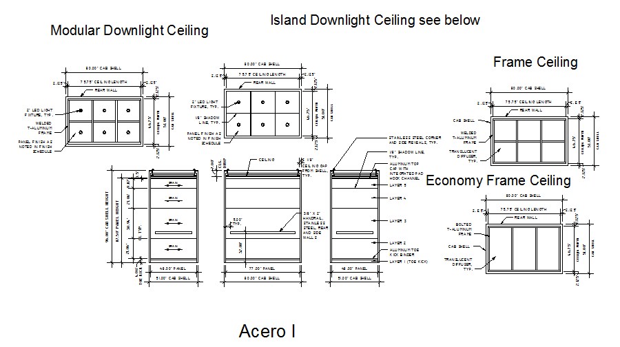 Modular down light ceiling electrical installation details dwg file ...