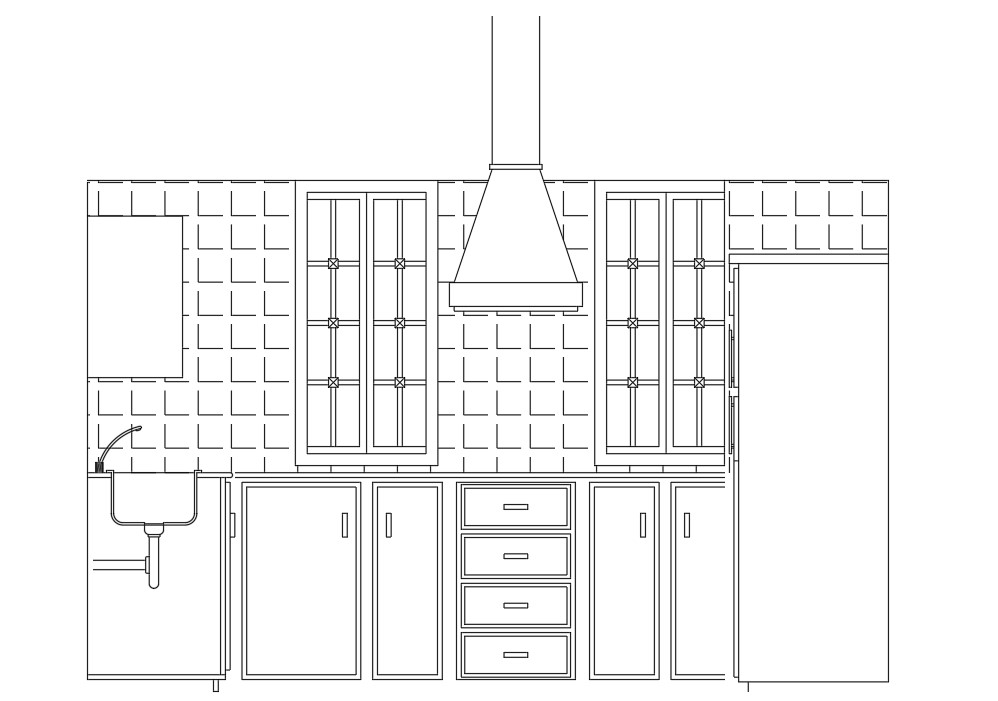 Modular Interior Kitchen Elevation Design AutoCAD File