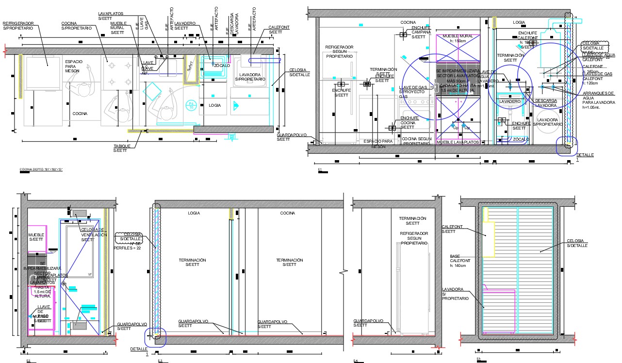 Modular Kitchen Interior Design AutoCAD File - Cadbull